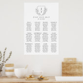 Minimalistisches Cherry Blossom Wappen Sitzplakat Poster (Küche)