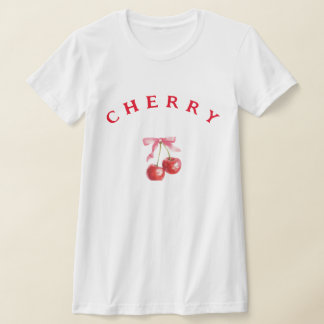 Minimalistisches Cherry-Shirt Frau T-Shirt