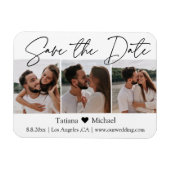 minimalistisches Chic 3-Foto-Collage Save-the-Date Magnet (Horizontal)