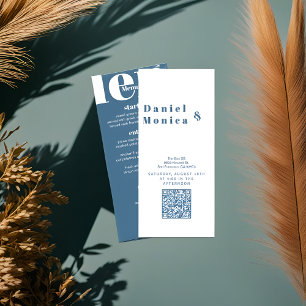 Minimalistisches "Chic Pastel Blue Wedding Menu" Menükarte