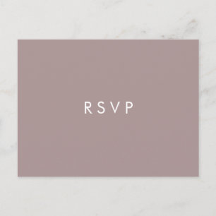 Minimalistisches Chic Plum Hochzeit ESSENSWAHL Einladungspostkarte
