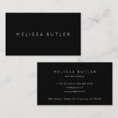 Minimalistisches Chic-Schwarzes Visitenkarte (Vorne/Hinten)