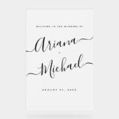 Minimalistisches Chic Script Begrüßung Mattiert Acrylschild (Vorderseite)