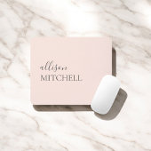 Minimalistisches Chic Script Calligraphy Blush Pin Mousepad