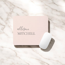 Minimalistisches Chic Script Calligraphy Blush Pin Mousepad