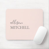 Minimalistisches Chic Script Calligraphy Blush Pin Mousepad (Mit Mouse)