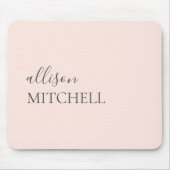Minimalistisches Chic Script Calligraphy Blush Pin Mousepad (Vorne)