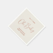Minimalistisches Chic-Script elfenbeinfarbenes Oh Serviette (Ecke)