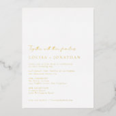 Minimalistisches Chic Script Foto Hochzeit Elegant Folieneinladung (Vorderseite)