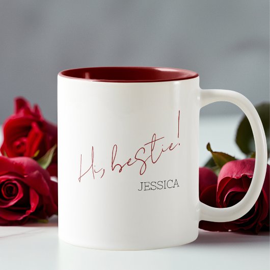 Minimalistisches Chic-Skript für den einfachen Gal Zweifarbige Tasse