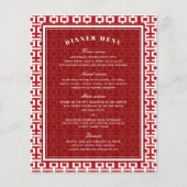 Minimalistisches chinesisches Hochzeitsmenü mit do (Vorderseite)