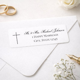 MINIMALISTISCHES christliches Kreuz Hochzeits-Rück