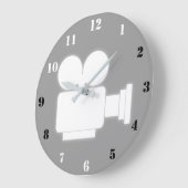 MINIMALISTISCHES CINE-KAMERA-SYMBOL MIT ZAHLEN GROßE WANDUHR (Winkel)