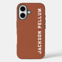 Minimalistisches Cinnamon Brown Monogramm Name Cas