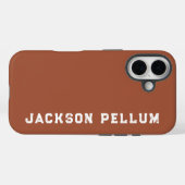 Minimalistisches Cinnamon Brown Monogramm Name Cas Case-Mate iPhone Hülle (Rückseite (Horizontal))