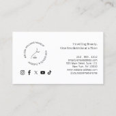 Minimalistisches Circle Face-Logo für moderne Make Visitenkarte (Rückseite)