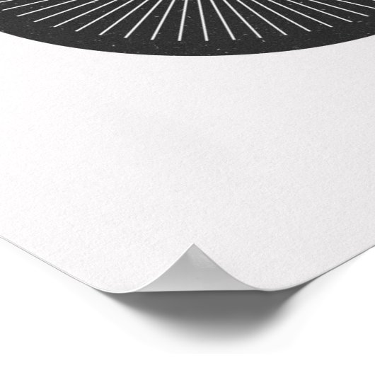 Minimalistisches Circulus Iris Schwarz-Weiß-Poster Poster (Ecke)