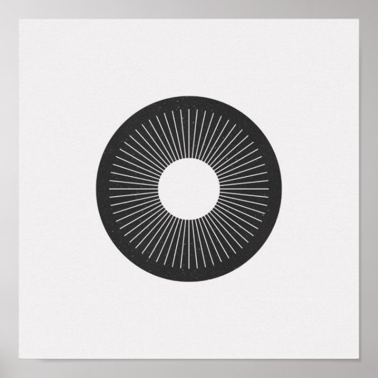 Minimalistisches Circulus Iris Schwarz-Weiß-Poster Poster (Vorne)