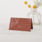 Minimalistisches Classic Damask Foto Sienna Hochze Platzkarte (Vorderseite)