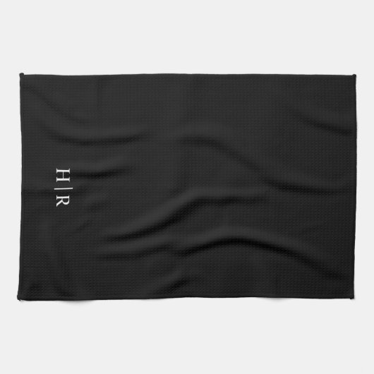 Minimalistisches Classic-Eleganmonogramm Geschirrtuch (Horizontal)