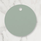 Minimalistisches Classic Sage Green Brautparty dan Geschenkanhänger (Rückseite)