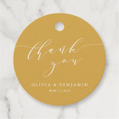 Minimalistisches Classic Yellow Wedple Vielen Dank Geschenkanhänger (Vorderseite)