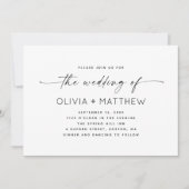 Minimalistisches Clean Foto Wedding - QR Code & Sc Einladung (Vorderseite)