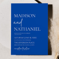 Minimalistisches Cobalt Blue Einfache Hochzeit