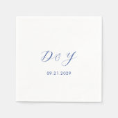 Minimalistisches Cobalt Blue Moderne Hochzeit Serviette (Vorderseite)