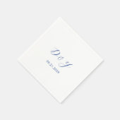 Minimalistisches Cobalt Blue Moderne Hochzeit Serviette (Ecke)