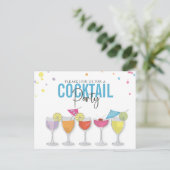 Minimalistisches Cocktail Party Moderne Einladung Postkarte (Stehend Vorderseite)