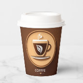 Minimalistisches Coffee-Cup-Logo Pappbecher (Vorderseite)