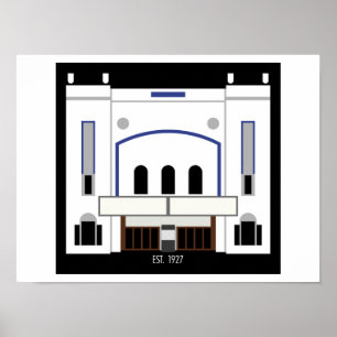Minimalistisches Columbia-Theater (Matter Druck) Poster