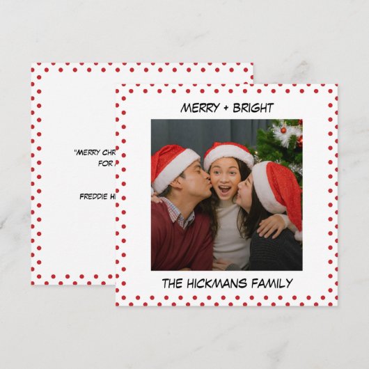 Minimalistisches Comic | Frohe Weihnachten mit Fot (Vorne/Hinten)