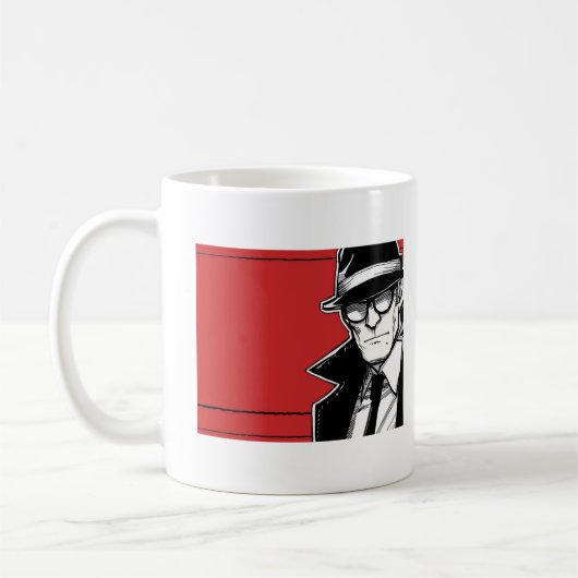 Minimalistisches Comic Männer Kaffeetasse (Links)
