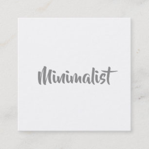 Minimalistisches cool-Grauskript auf Weiß Quadratische Visitenkarte
