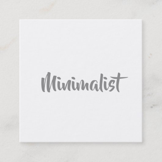 Minimalistisches cool-Grauskript auf Weiß Quadratische Visitenkarte (Vorderseite)