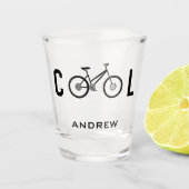 Minimalistisches Cooles Fahrrad-Geschenk Schnapsglas (Vorderseite)
