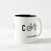 Minimalistisches Cooles Fahrrad-Geschenk Zweifarbige Tasse (VorderseiteRechts)