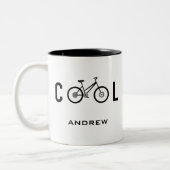 Minimalistisches Cooles Fahrrad-Geschenk Zweifarbige Tasse (Links)