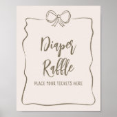 Minimalistisches Coquette Baby Duschdusche Windelw Poster (Vorne)