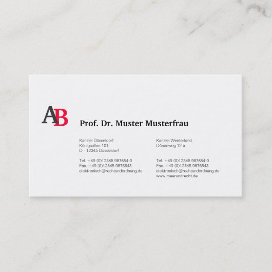 Minimalistisches Corporate Design Visitenkarte (Vorderseite)