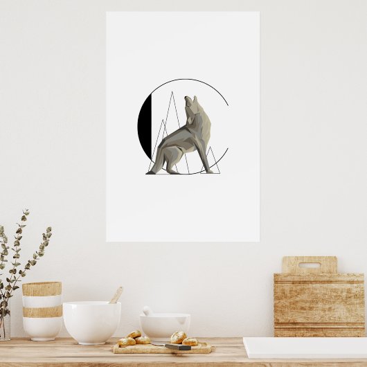 Minimalistisches Coyote / Wolf C Poster (Küche)