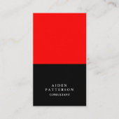 Minimalistisches Creative Black Red Modernes Elega Visitenkarte (Vorderseite)