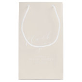 Minimalistisches Creme Black Brautparty Vielen Dan Kleine Geschenktüte (Rückseite)