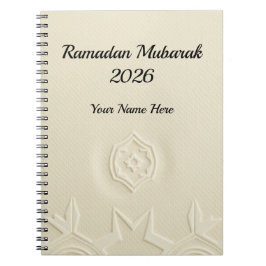 Minimalistisches Creme-Leinen-Textur Ramadan Notizblock