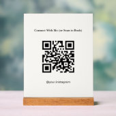 Minimalistisches cremefarbenes QR-Code-Acryltischs Acrylschild (Neutral)