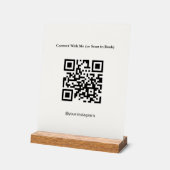 Minimalistisches cremefarbenes QR-Code-Acryltischs Acrylschild (Winkel)