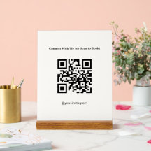 Minimalistisches cremefarbenes QR-Code-Acryltischs
