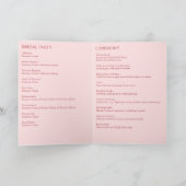 Minimalistisches Crimson Red Wedding Programm (Innenseite)